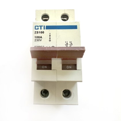 CTI ZS100 100A 100 Amp 2 Double Pole Isolator Main Switch Disconnector